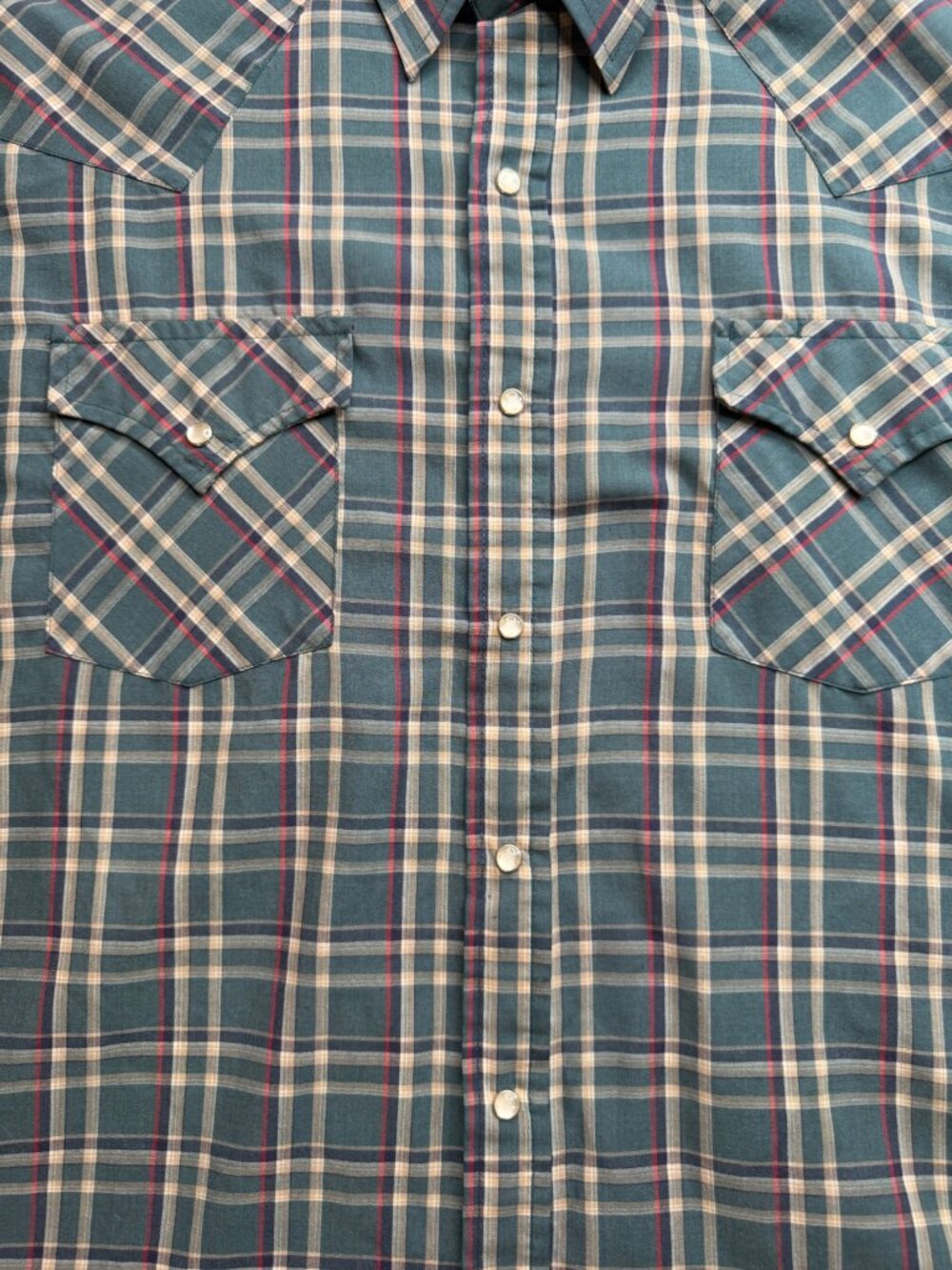 Plains Western Wear XL Plaid Button-Up Shirt Blue - Picture 4 of 7